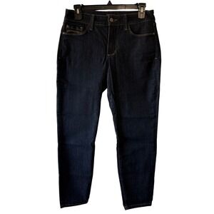 NYDJ Clarissa‎ Ankle Jeans 8P Dark Wash Mid Rise Lift Tuck
